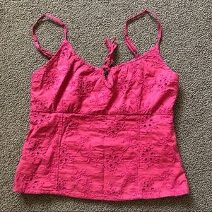 Abercrombie red eyelet tank
